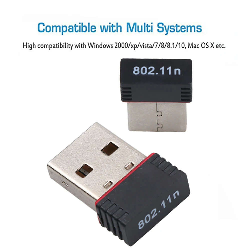 Kebidu Mini USB Wifi Adapter 802.11n Antenna 150Mbps USB Wireless Receiver Dongle Network Card External Wi-Fi RTL8188EU
Kebidu Mini USB Wifi Adapter 802.11n Antenna 150Mbps USB Wireless Receiver Dongle Network Card External Wi-Fi RTL8188EU