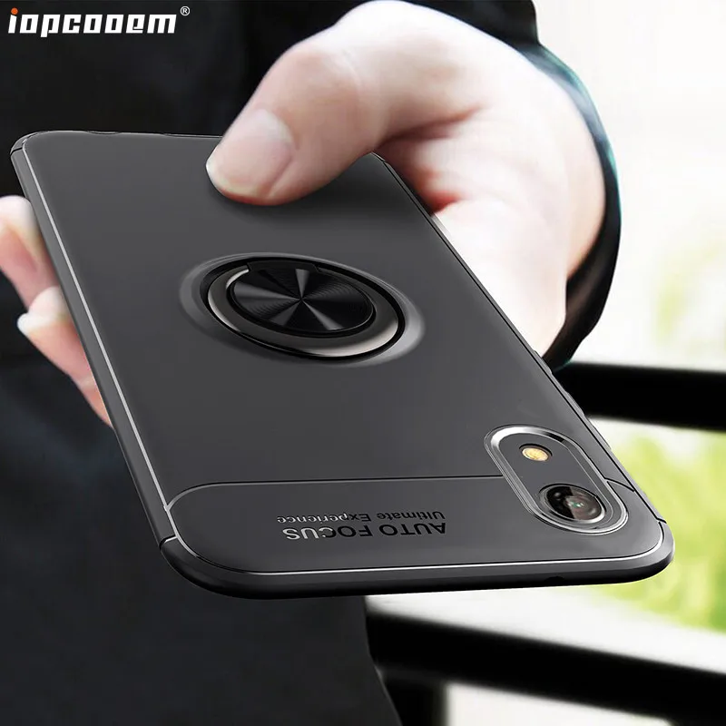 Чехол для Huawei Honor 8S деловой чехол с кольцом на палец держатель телефона задняя