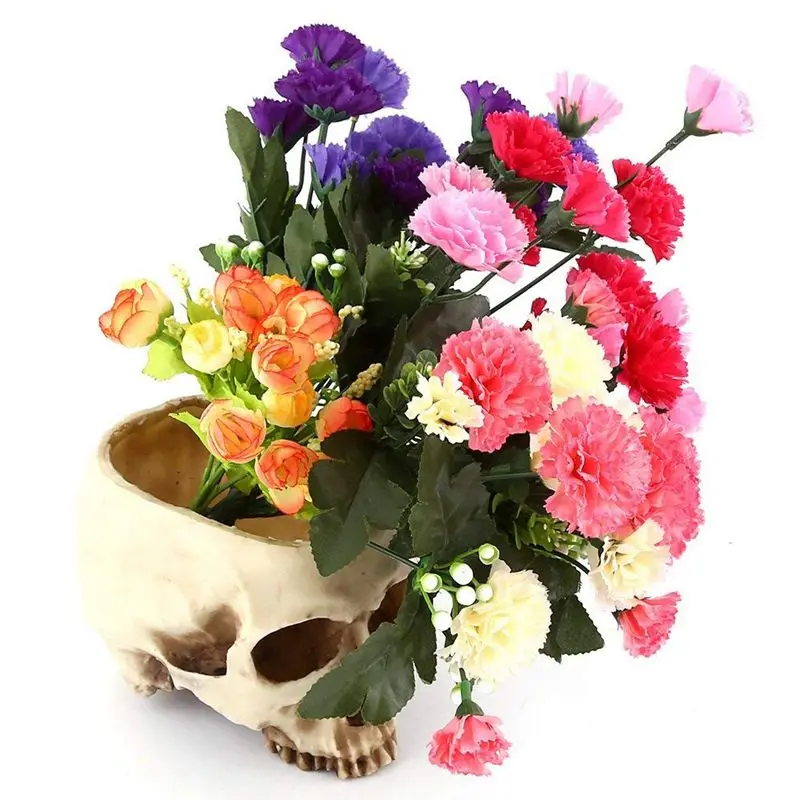 Artificial Resin Skull Head Flower Pot Plant Bowl Container Garden Planter Multifunctional Tabletop Storage Tank Replica Skele
Artificial Resin Skull Head Flower Pot Plant Bowl Container Garden Planter Multifunctional Tabletop Storage Tank Replica Skele