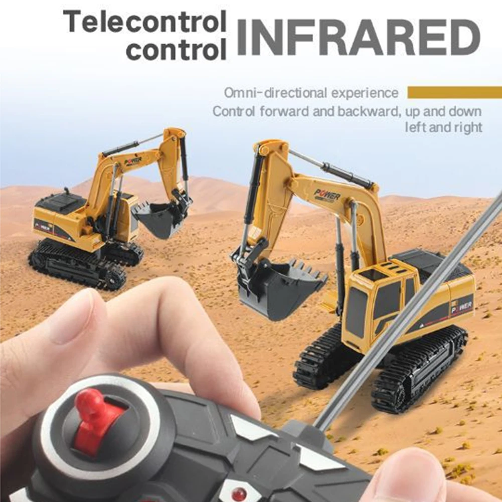 Simulated 6 Channel Toy RC Excavator Kids Gift Crawler Mini Remote Control Rechargeable 1:24 Light Music Multifunctional Digger
Simulated 6 Channel Toy RC Excavator Kids Gift Crawler Mini Remote Control Rechargeable 1:24 Light Music Multifunctional Digger