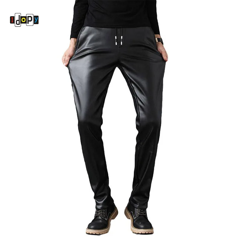 Idopy Fashion Trend Black PU Faux Leather Pants Skinny Casual Business Mens Leather Jeans Pants Tousers For Men With Drawstring
Idopy Fashion Trend Black PU Faux Leather Pants Skinny Casual Business Mens Leather Jeans Pants Tousers For Men With Drawstring