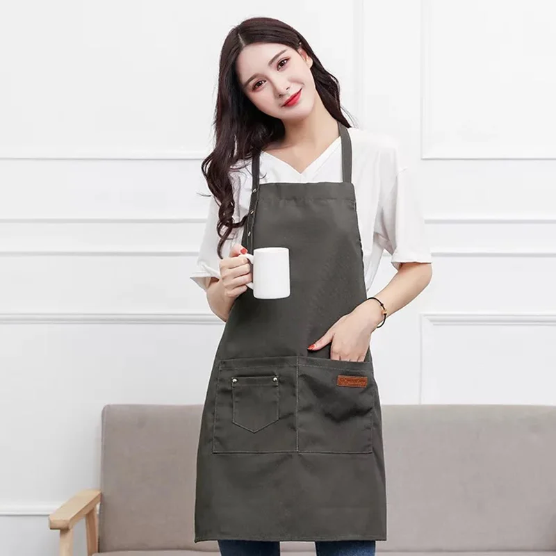 

100% cotton adjustable apron coffee shop and hairdresser Sleeveless work apron bib cooking work clothing antifouling aprons LOGO