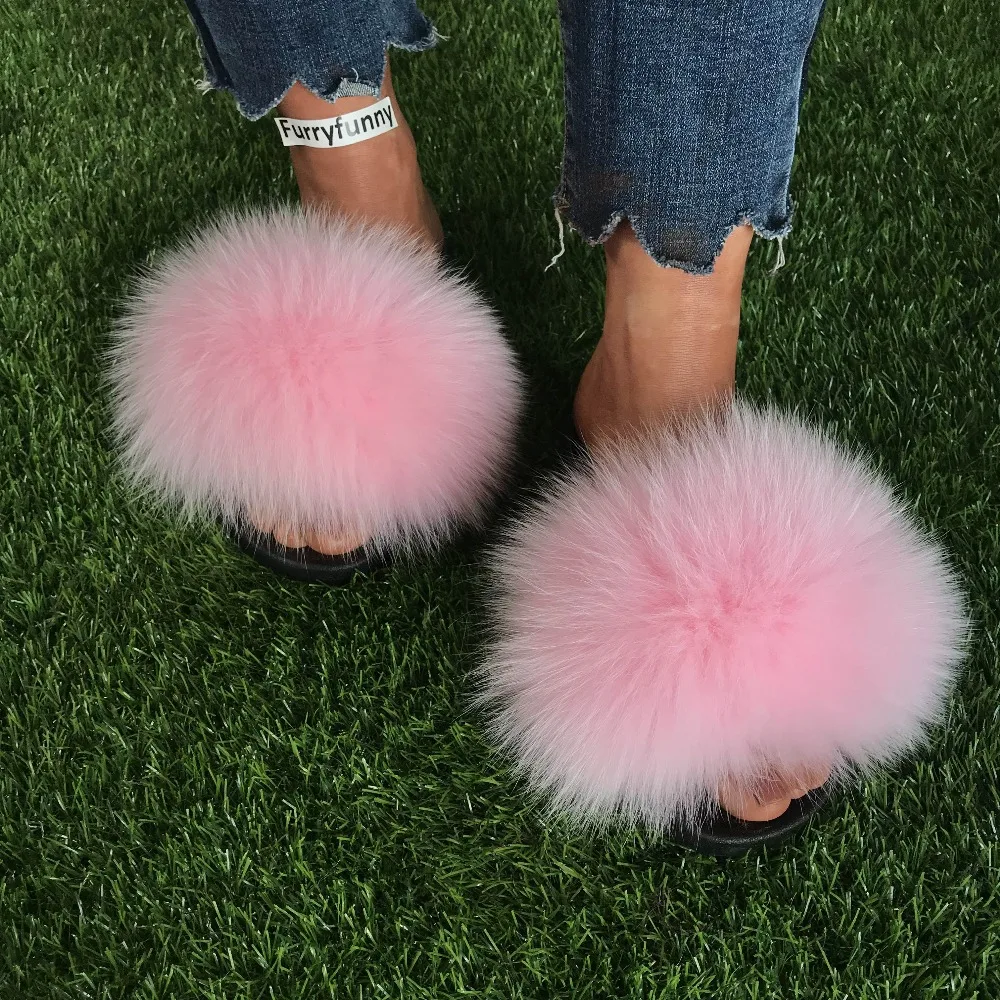 FunFur - Real Fox Fur Slides Pink Fur Summer Sandals Women's Fur Slippers Slider Indoor Outdoor Flat Shoes
FunFur - Real Fox Fur Slides Pink Fur Summer Sandals Women's Fur Slippers Slider Indoor Outdoor Flat Shoes