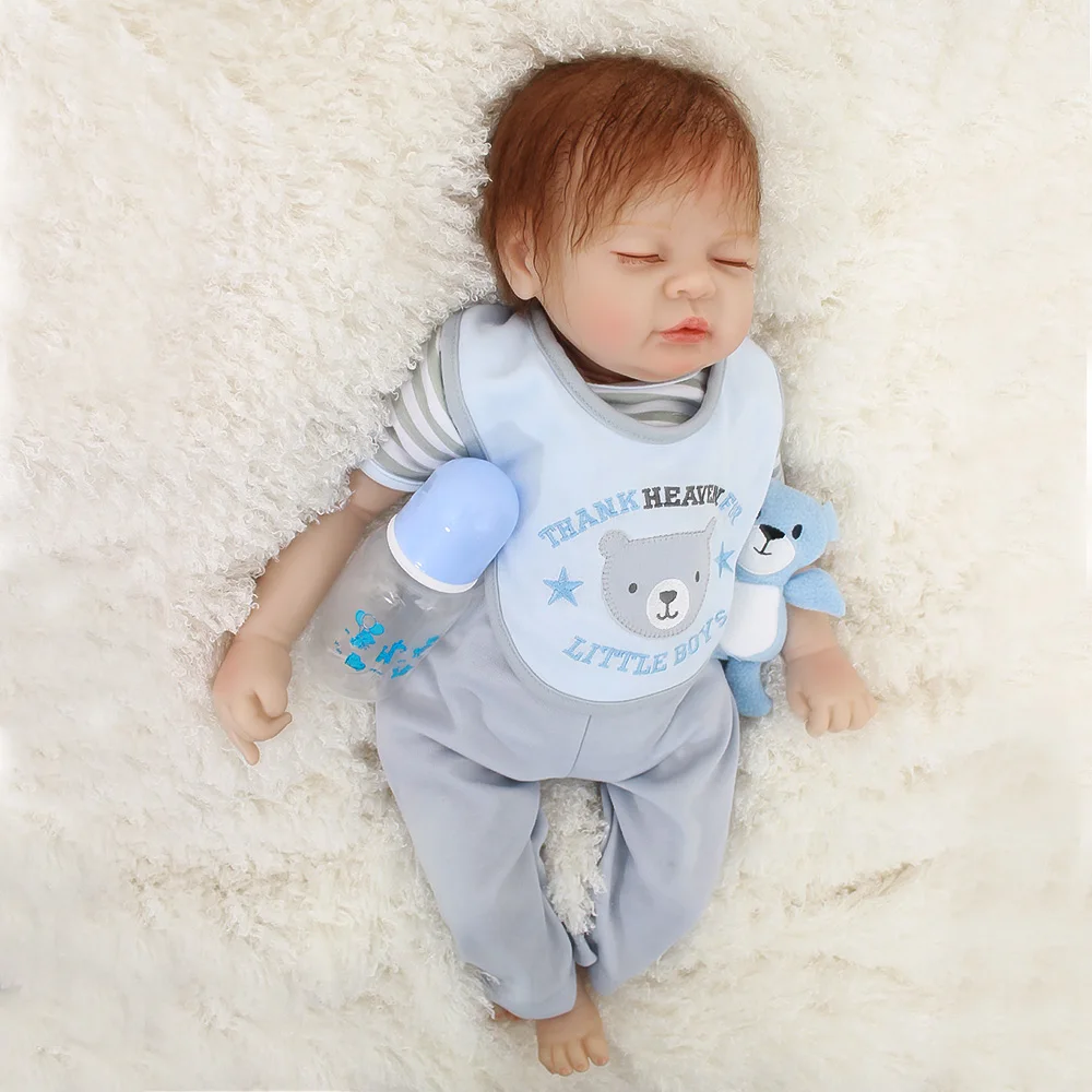 Boneca Bebes Reborn 22 дюйма Мягкие силиконовые виниловые куклы 55 см мягкие подарок