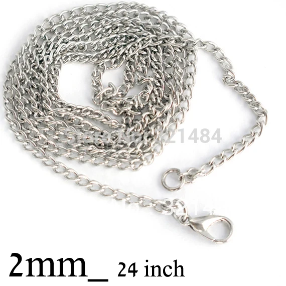 100piece 2mm 24'' nickel colored dull silver encryption curb necklace chains in bulk
100piece 2mm 24'' nickel colored dull silver encryption curb necklace chains in bulk