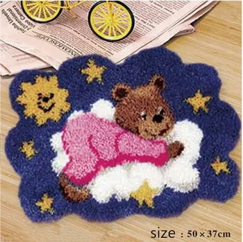bear on night Hook Rug Kit DIY Unfinished Crocheting Yarn Mat Latch Hook Rug Kit 
bear on night Hook Rug Kit DIY Unfinished Crocheting Yarn Mat Latch Hook Rug Kit