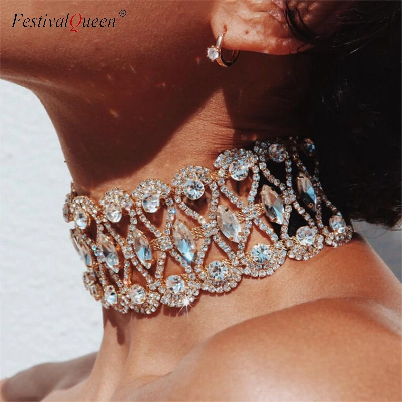 Sparkling Crystel Rhinestones Collar Choker Statement Necklace Fashion Jewelry Chunky Necklaces Gift For Women Torques Necklace
Sparkling Crystel Rhinestones Collar Choker Statement Necklace Fashion Jewelry Chunky Necklaces Gift For Women Torques Necklace
