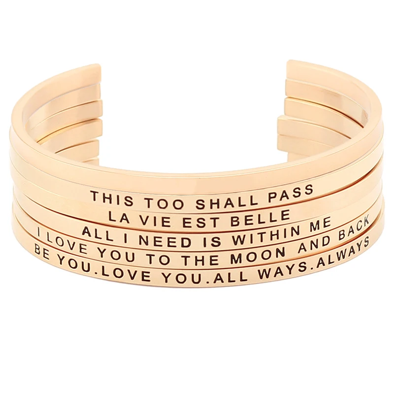 Rose Gold Stainless Steel Positive Inspirational Bracelet ONE DAY AT A TIME Engraved Quote 4mm Mantra Bracelet & Bangle For Men
Rose Gold Stainless Steel Positive Inspirational Bracelet ONE DAY AT A TIME Engraved Quote 4mm Mantra Bracelet & Bangle For Men
