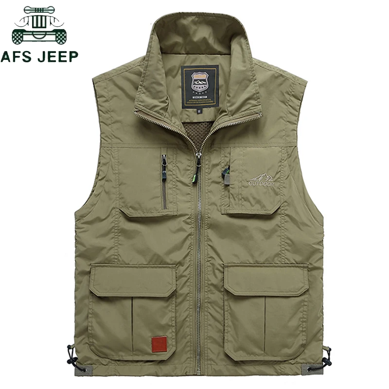 

Summer Mesh Thin Multi Pocket Vest Men Plus Size 4XL Male Casual 6 Colors Sleeveless Jacket With Many Pockets Reporter Waistcoat