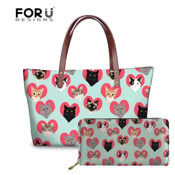 FORUDESIGNS Shoulder Bag for Women Heart Spectacular Cats Printing Women's Handbags Tote Bag Large Capacity 2pcs/set sac a mai
FORUDESIGNS Shoulder Bag for Women Heart Spectacular Cats Printing Women's Handbags Tote Bag Large Capacity 2pcs/set sac a mai