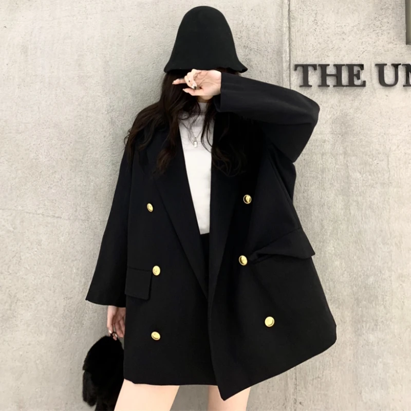 Korean Women's Autumn Winter Blazers New Lapels loose long Woolen Coat Female Black 2018 Wool Jackets Spring Blazers Suits X200
Korean Women's Autumn Winter Blazers New Lapels loose long Woolen Coat Female Black 2018 Wool Jackets Spring Blazers Suits X200