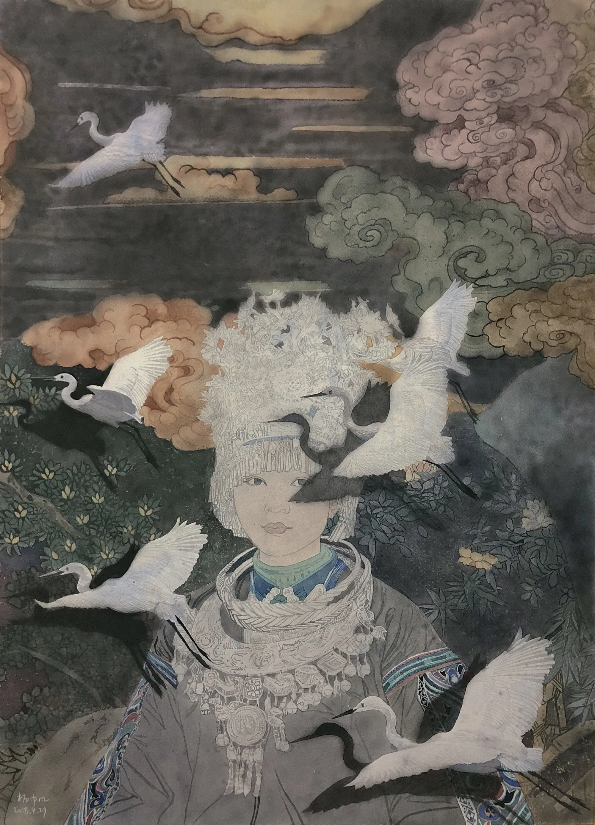 Gu's Log Cabin Chinese Artist Yang Fan's Work "Hmong Girl" Watercolor Painting 75*55cm Wall Pictures Buddhist Drawing Room
Gu's Log Cabin Chinese Artist Yang Fan's Work "Hmong Girl" Watercolor Painting 75*55cm Wall Pictures Buddhist Drawing Room