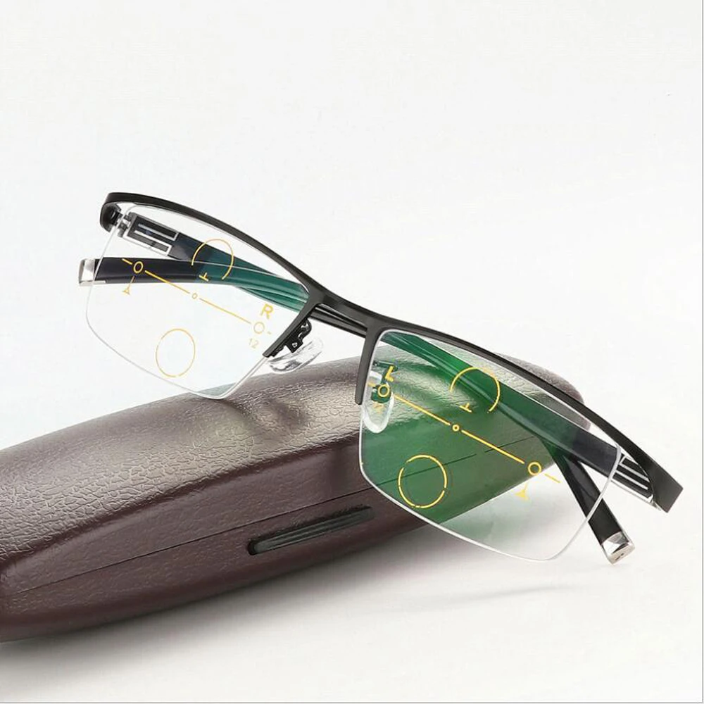 Transition Photochromic Progressive Multi Focus Reading Glasses No Line