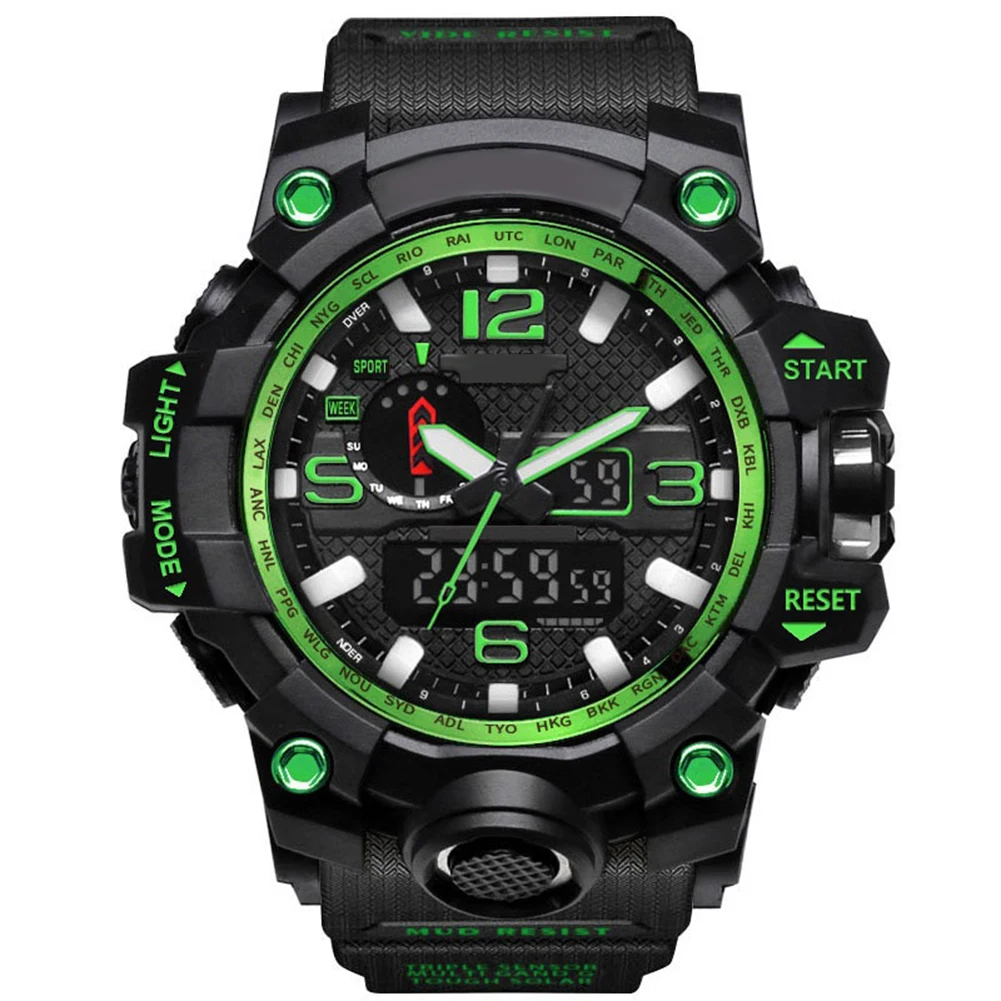 Men Analog LED Digital Quartz Watch Dual Display Waterproof Sport Wrist Watch