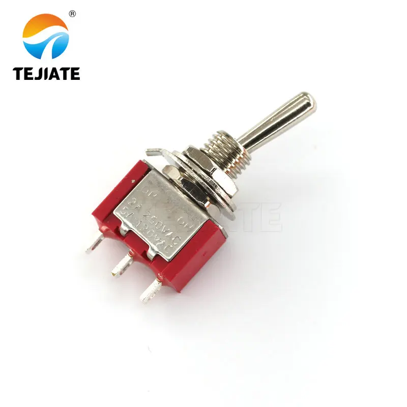 

5Pcs MTS-103 Toggle Switch Miniature Switches 6MM 6A 125VAC 3A Amps 250VAC High Quality Red ON-OFF-ON 3 Position SPDT 3-Pins