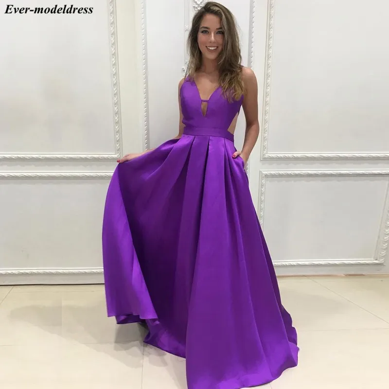 2019 Purple Prom Dresses Long Sexy A-Line Backless V-Neck Sweep Train Lovely Evening Party Gowns Plus Size Vestidos De Festa
2019 Purple Prom Dresses Long Sexy A-Line Backless V-Neck Sweep Train Lovely Evening Party Gowns Plus Size Vestidos De Festa