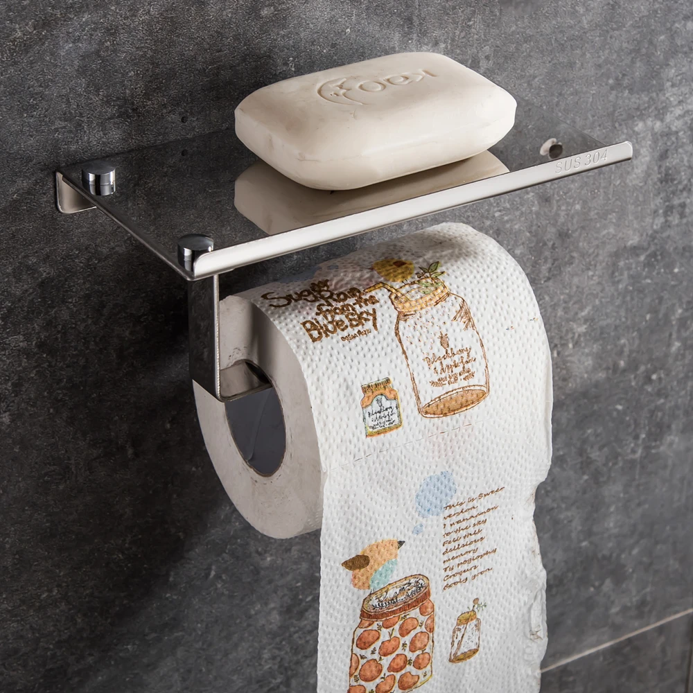 High Quality Innovative Wall-mounted Shelf Bathroom Shelf Shower Soap Cosmetic Shelves Shampoo Towel Rack Tissue Holder Mci12