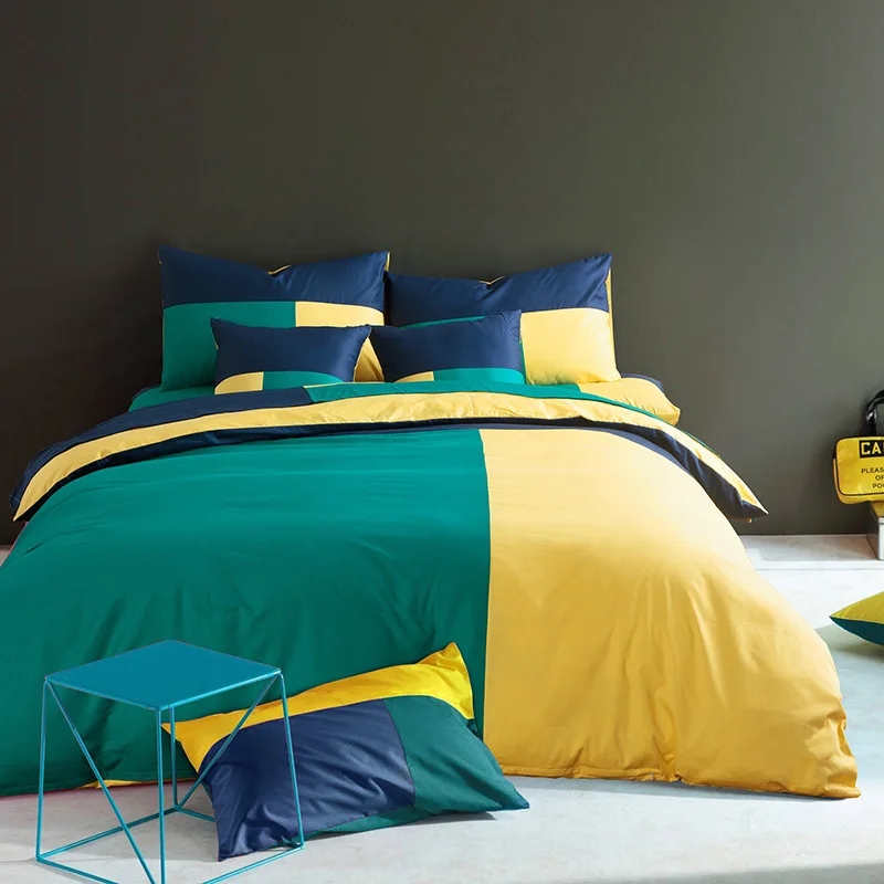 European Big Spell Color Cotton Denim Fashion bedding set 4 Bedclothes Queen King Bed 1.5M~2.0M Duvet Cover set High quality
European Big Spell Color Cotton Denim Fashion bedding set 4 Bedclothes Queen King Bed 1.5M~2.0M Duvet Cover set High quality