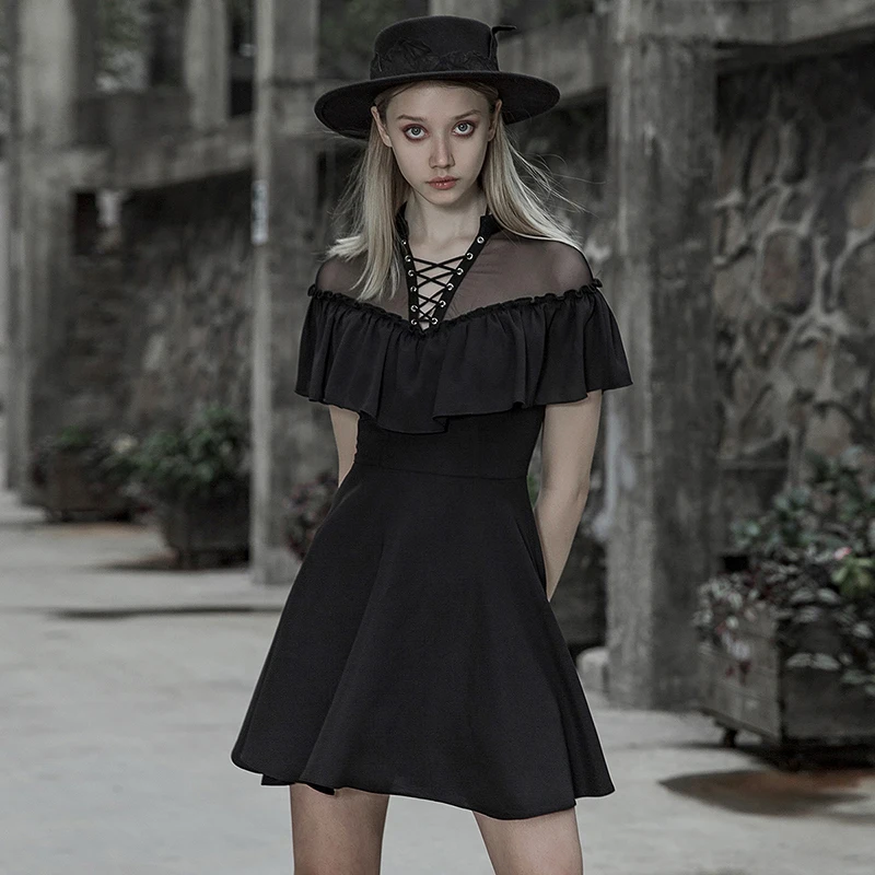 PUNK RAVE 2019 New Popular Girls dress Summer Chiffon Ruffles Black Gothic Dresses Sexy Club Party Women Dress
PUNK RAVE 2019 New Popular Girls dress Summer Chiffon Ruffles Black Gothic Dresses Sexy Club Party Women Dress