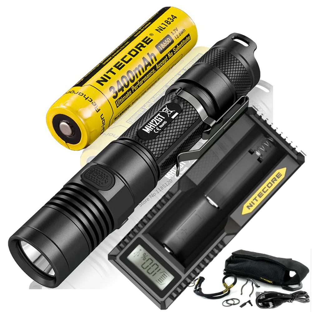 NITECORE MH12GT Rechargeable Torch CREE XP-L HI V3 LED beam distance 320 meter handheld flashlight with 18650 3400mAh battery
NITECORE MH12GT Rechargeable Torch CREE XP-L HI V3 LED beam distance 320 meter handheld flashlight with 18650 3400mAh battery
