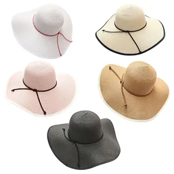 Women Ladies Faux Rattan Bowknot Straw Floppy Sun Visor Hat Large Wide Brim Foldable Roll Up UV Protection Adjustable Beach Cap
Women Ladies Faux Rattan Bowknot Straw Floppy Sun Visor Hat Large Wide Brim Foldable Roll Up UV Protection Adjustable Beach Cap