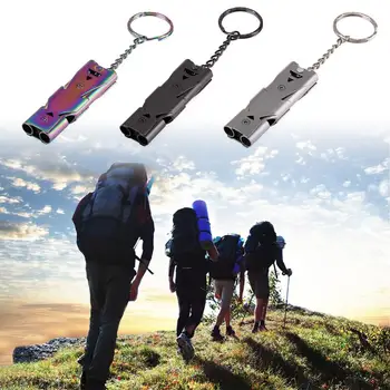 Double Pipe High Decibel Stainless Steel Outdoor Emergency Survival Whistle Keychain Cheerleading Whistle Multifunction Tool
Double Pipe High Decibel Stainless Steel Outdoor Emergency Survival Whistle Keychain Cheerleading Whistle Multifunction Tool