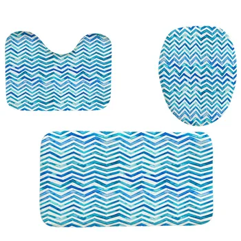 4Pcs Home Bathroom Decor Set Bathroom Blue Stripes Pattern Toilet Seat Cover Bath Mat Set+ Waterproof Shower Curtain
4Pcs Home Bathroom Decor Set Bathroom Blue Stripes Pattern Toilet Seat Cover Bath Mat Set+ Waterproof Shower Curtain