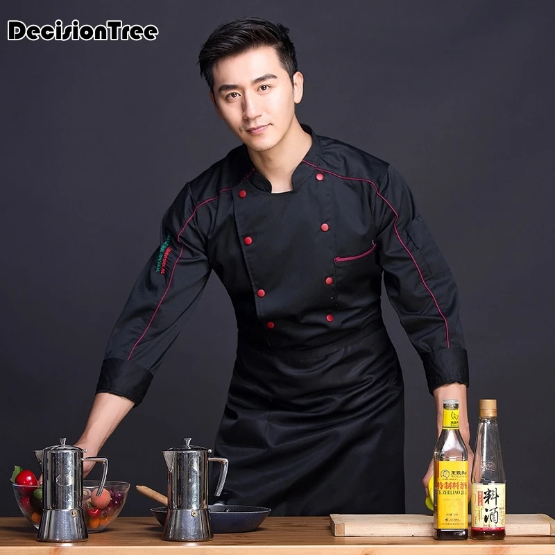 2019 unisex oblique embroidery collar single breasted pocket solid kitchen cooking work wear casual chef jacket
2019 unisex oblique embroidery collar single breasted pocket solid kitchen cooking work wear casual chef jacket