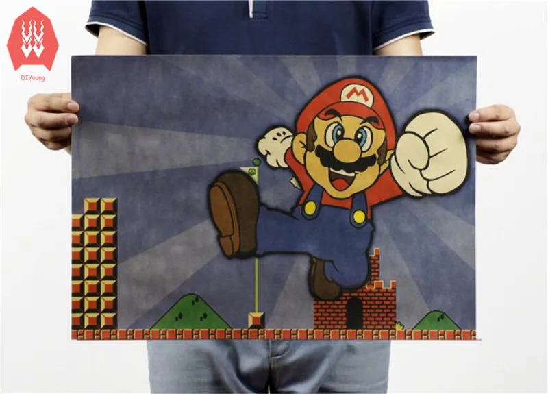 51*35cm Home decor Super Marie Mario wall stickers for kids rooms Kraft Paper Painting Decorative Vintage Poster Wall Stickers
51*35cm Home decor Super Marie Mario wall stickers for kids rooms Kraft Paper Painting Decorative Vintage Poster Wall Stickers