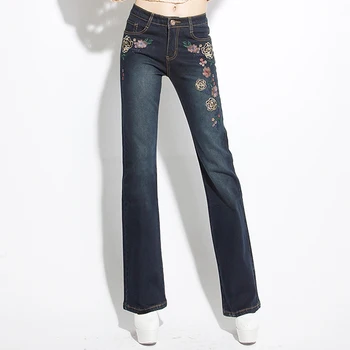 Fall Spring Women Embroidery Stretch Flare Denim Trousers , Summer Woman Female Casual Bleached Washed Embroidered Jeans Pants
Fall Spring Women Embroidery Stretch Flare Denim Trousers , Summer Woman Female Casual Bleached Washed Embroidered Jeans Pants