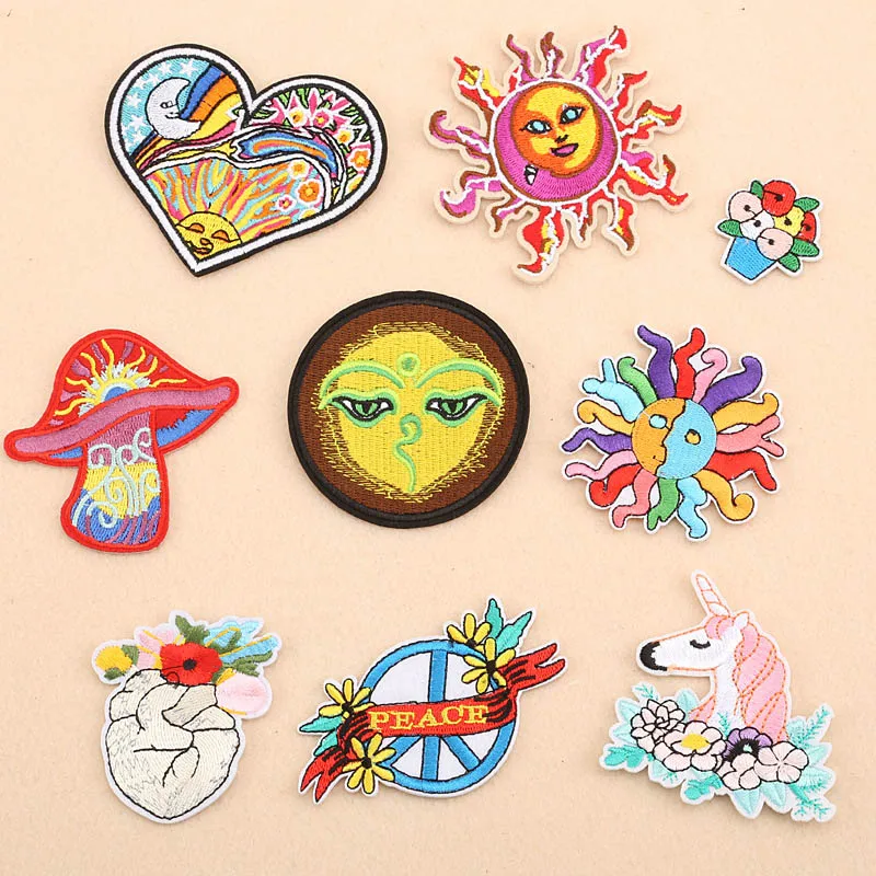 1PC Unicorn Embroidered Iron On Patches Colorful Heart Sun Mushroom Patch For Clothing Embroidery Design For DIY Bag Accessories
1PC Unicorn Embroidered Iron On Patches Colorful Heart Sun Mushroom Patch For Clothing Embroidery Design For DIY Bag Accessories