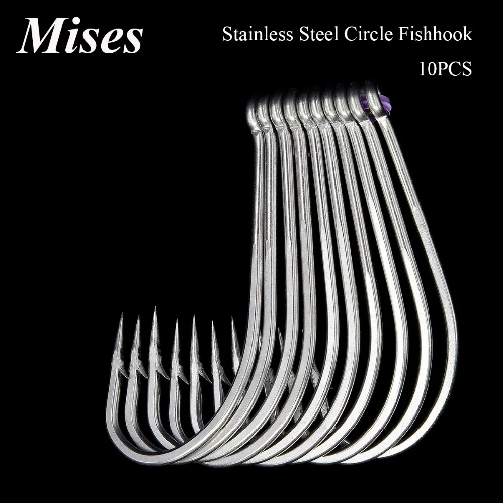 Mises 10PCS Large Size Stainless Steel Circle Fishhook 1~10# Barbed Deep-sea Boat Fishing Hook Professional Fishing Gear
Mises 10PCS Large Size Stainless Steel Circle Fishhook 1~10# Barbed Deep-sea Boat Fishing Hook Professional Fishing Gear