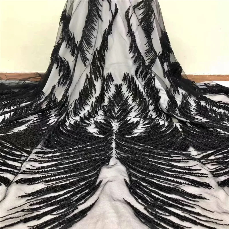 HFX Luxury Beaded&Sequins Embroidered French Lace Fabric Black Evening Dress Net Lace High Quality Nigerian Tulle Lace X1270-1
HFX Luxury Beaded&Sequins Embroidered French Lace Fabric Black Evening Dress Net Lace High Quality Nigerian Tulle Lace X1270-1