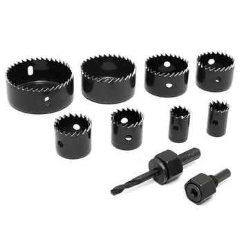 8 Pcs Wood Alloy Iron Cutter Bimetal Hole Saw Drill Bit Kit with Hex Wrench Black
8 Pcs Wood Alloy Iron Cutter Bimetal Hole Saw Drill Bit Kit with Hex Wrench Black