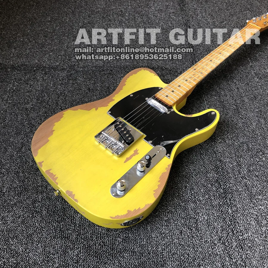 relic vintage cream solid body custom telecaster guitar (3)