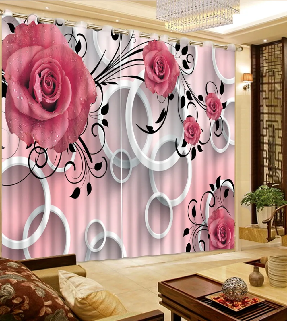 3D Curtain Print 3D Blackout Curtains For Living Bedding Room Drapes Cotinas Pink Rose Circle 3D Curtains Window
3D Curtain Print 3D Blackout Curtains For Living Bedding Room Drapes Cotinas Pink Rose Circle 3D Curtains Window