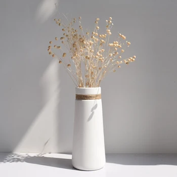 Simple modern living room home decoration creative Decoration white hemp rope ceramic art water culture inserted dry flower vase 
Simple modern living room home decoration creative Decoration white hemp rope ceramic art water culture inserted dry flower vase
