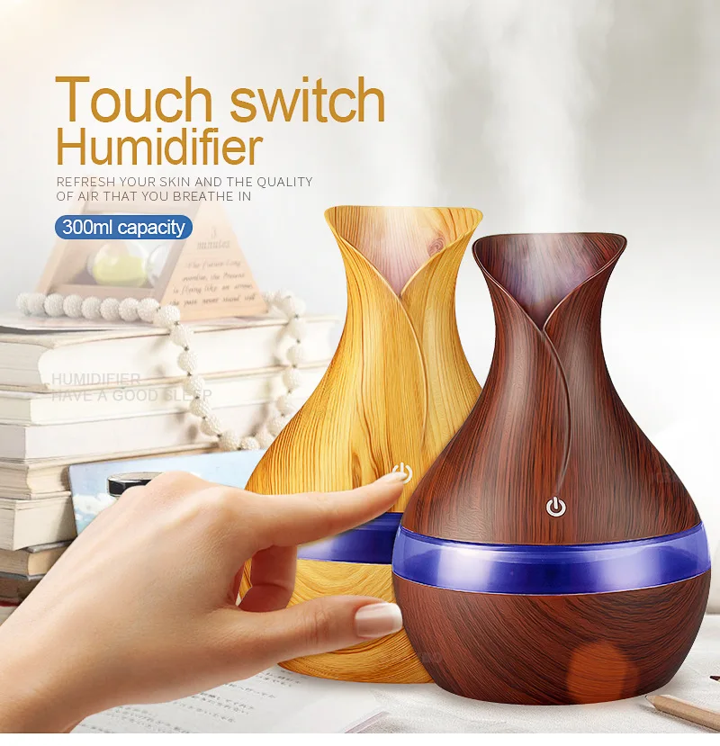 300 ml Wood Grain Ultrasonic Air Humidifier USB Portable Mini Aroma Essential Oil Diffuser for Car Room Home Office
300 ml Wood Grain Ultrasonic Air Humidifier USB Portable Mini Aroma Essential Oil Diffuser for Car Room Home Office