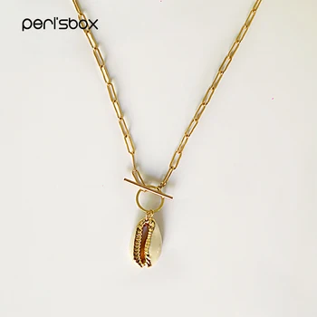 Peri'sbox Gold Dipped Natural Cowrie Shell Pendant Necklace for Women Boho Chic Seashell Necklaces Beach Necklace 40cm 45cm 50cm
Peri'sbox Gold Dipped Natural Cowrie Shell Pendant Necklace for Women Boho Chic Seashell Necklaces Beach Necklace 40cm 45cm 50cm
