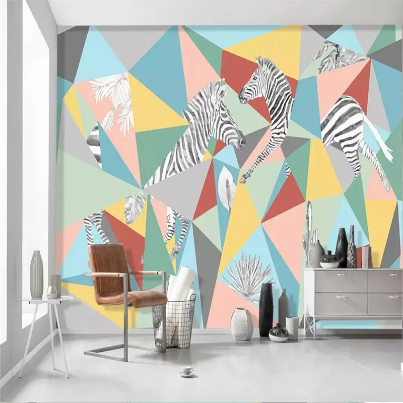 Personality Zebra color block living room TV background professional production murals wholesale wallpaper murals custom photo
Personality Zebra color block living room TV background professional production murals wholesale wallpaper murals custom photo