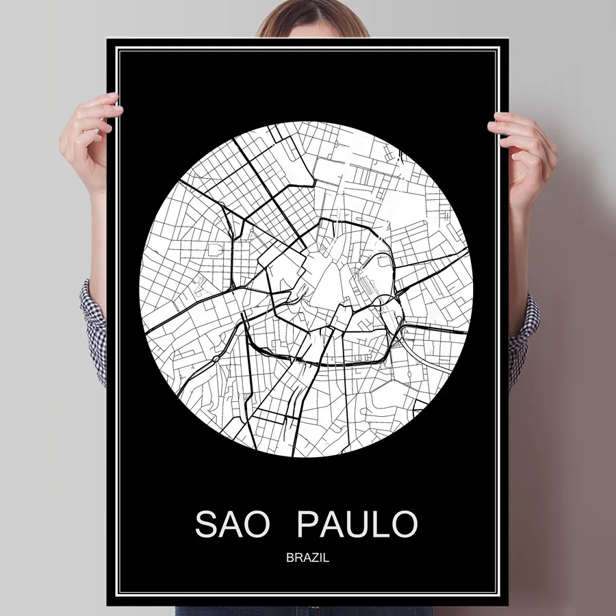 Black White City Map of SAO PAULO Brazil Print Poster Print on Paper or Canvas Wall Sticker Bar Cafe Living Room Home Decor
Black White City Map of SAO PAULO Brazil Print Poster Print on Paper or Canvas Wall Sticker Bar Cafe Living Room Home Decor