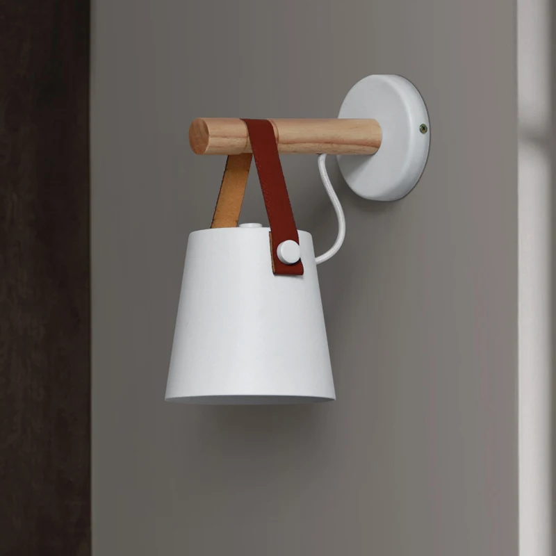 LED Wall Lamps Abajur for Living Room Wall Sconces Light E27 Nordic Wooden belt Wall Light White/Black xu
LED Wall Lamps Abajur for Living Room Wall Sconces Light E27 Nordic Wooden belt Wall Light White/Black xu
