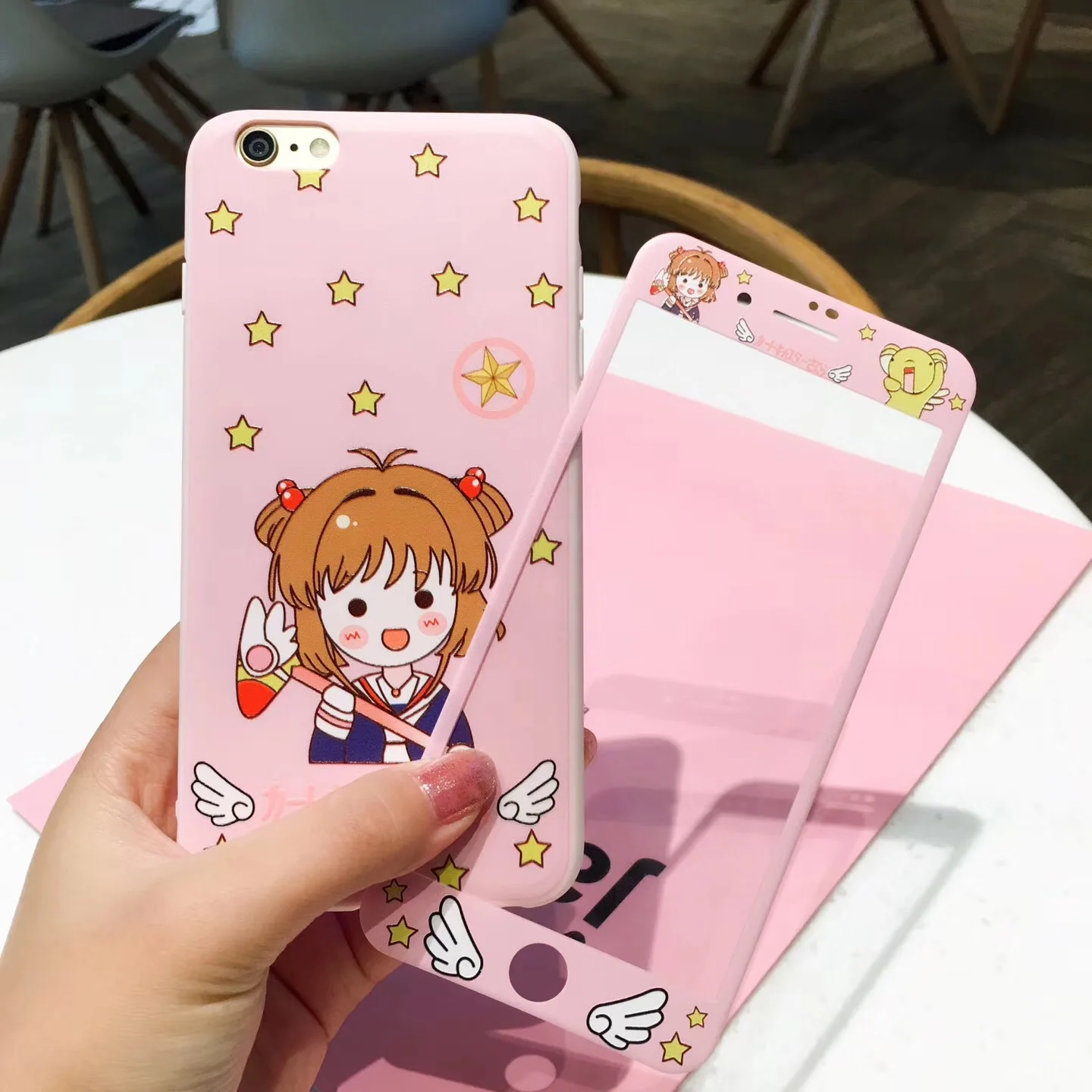 Soft TPU Phone Case For iphone 6 6s Plus 7 8+Front Screen Protector 3D Tempered Glass Protective Film Cardcaptor Sakura Pattern
Soft TPU Phone Case For iphone 6 6s Plus 7 8+Front Screen Protector 3D Tempered Glass Protective Film Cardcaptor Sakura Pattern