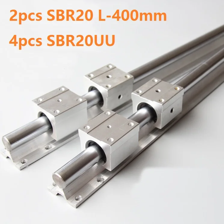 2pcs SBR20 L-400mm support rail linear guide + 4pcs SBR20UU linear bearing blocks for CNC router parts
2pcs SBR20 L-400mm support rail linear guide + 4pcs SBR20UU linear bearing blocks for CNC router parts