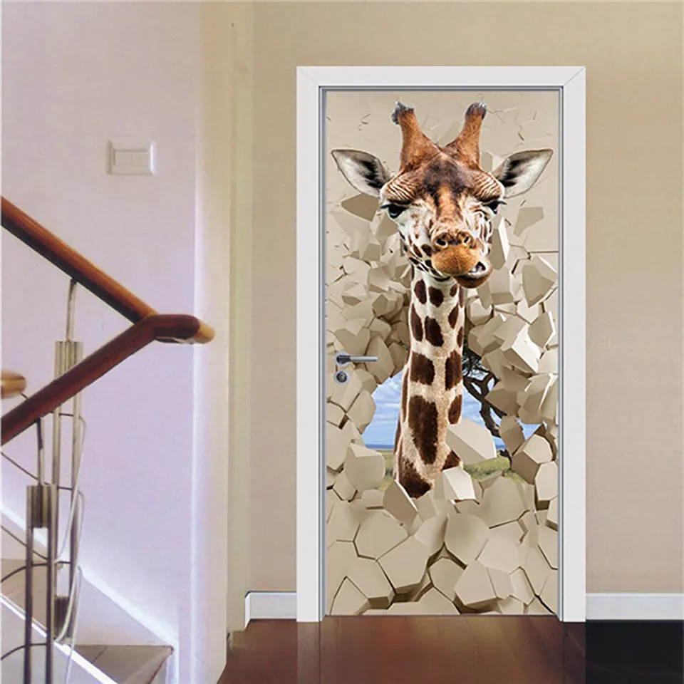 Home Decor Door Stickers Animal Giraffe Renew PVC Mural Paper Print Art Picture Self Adhesive Waterproof Wallpaper For Bedroom
Home Decor Door Stickers Animal Giraffe Renew PVC Mural Paper Print Art Picture Self Adhesive Waterproof Wallpaper For Bedroom