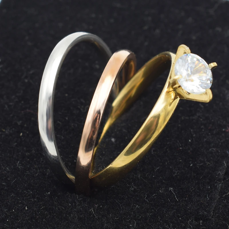 3 Pieces/set Romantic Stainless Steel Wedding Rings Engagement Jewelry Cubic Zircon Ring Sets For Women Female Finger Jewelry
3 Pieces/set Romantic Stainless Steel Wedding Rings Engagement Jewelry Cubic Zircon Ring Sets For Women Female Finger Jewelry