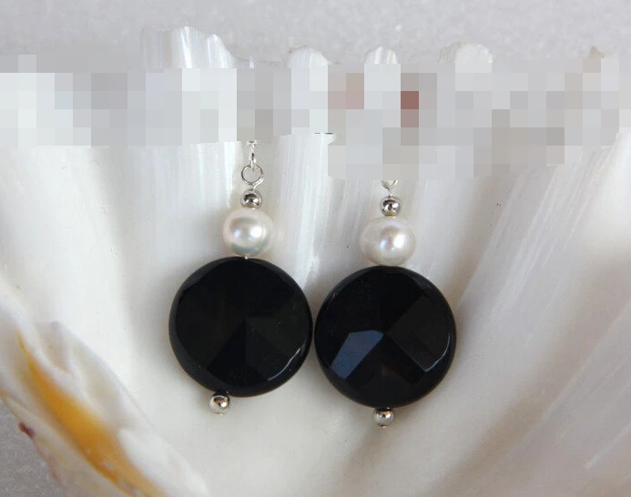 Hot sell Noble- hot sell new - 1630 round coin black agate white freshwater pearl dangle earrings
Hot sell Noble- hot sell new - 1630 round coin black agate white freshwater pearl dangle earrings