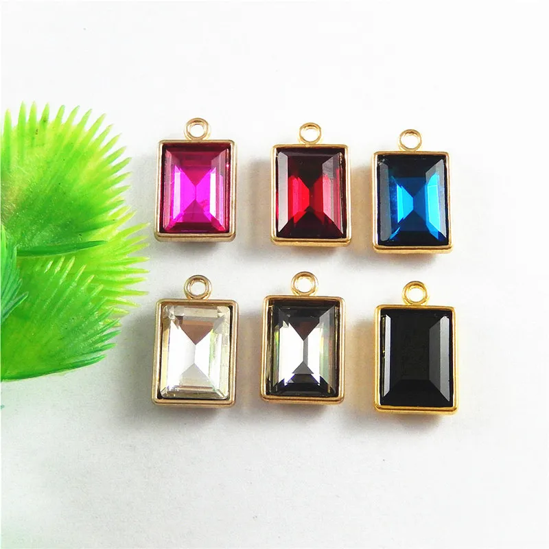 Julie Wang 10PCS Mini Rectangular Charms Alloy Plated +Glass Pendant Jewelry Accessory Handmade Hanging Crafts 20*13*5mm 6 color
Julie Wang 10PCS Mini Rectangular Charms Alloy Plated +Glass Pendant Jewelry Accessory Handmade Hanging Crafts 20*13*5mm 6 color