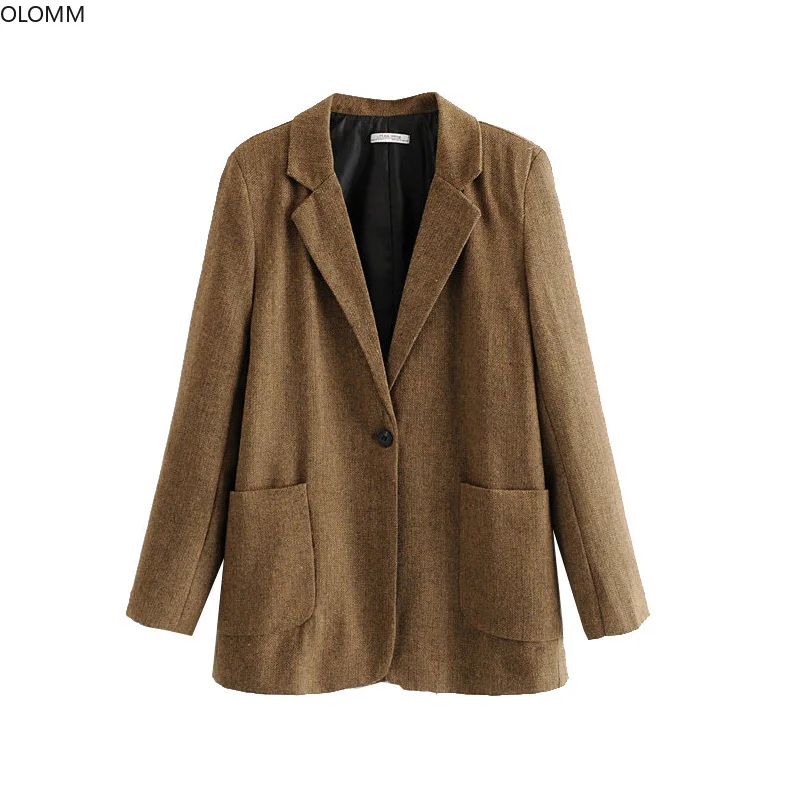 Women's jacket 2019 autumn new women's European and American style casual long-sleeved one button double pocket blazer
Women's jacket 2019 autumn new women's European and American style casual long-sleeved one button double pocket blazer