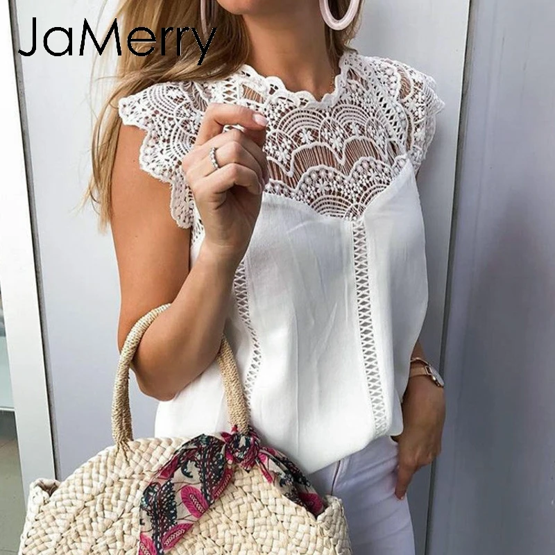 JaMerry Vintage elegant lace embroidery chiffon women cami tops Sexy sleeveless female summer tank tops Casual streetwear tops
JaMerry Vintage elegant lace embroidery chiffon women cami tops Sexy sleeveless female summer tank tops Casual streetwear tops
